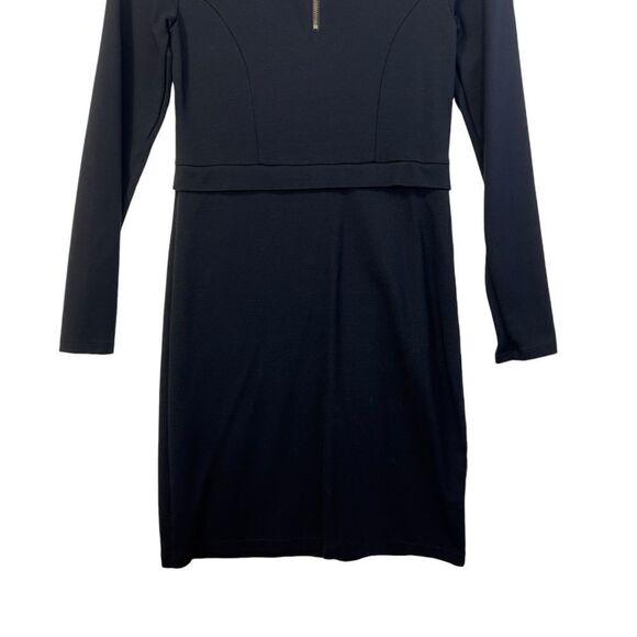 Athleta Wanderer Ponte Dress Long Sleeve Black Size XS Stretch Pockets Zip Up - Picture 13 of 16